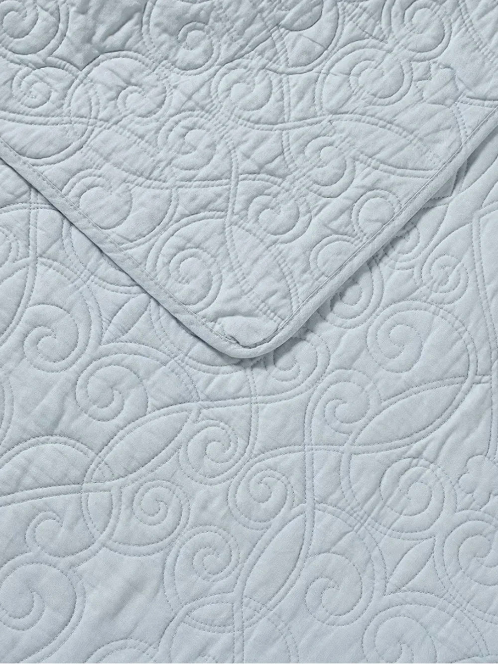 Light Blue Quilted Bedspread Set - Classic Home Bedding Laura Ashley